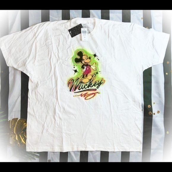 DISNEY AIRBRUSHED MICKEY MOUSE GRAPHIC TEE - Picture 1 of 5